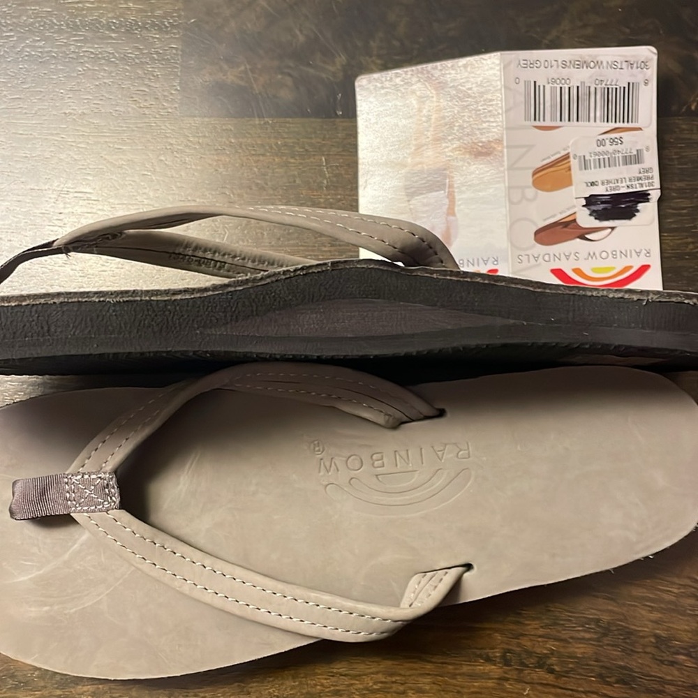 Rainbow narrow strap flip flops-color is grey - Picture 3 of 5